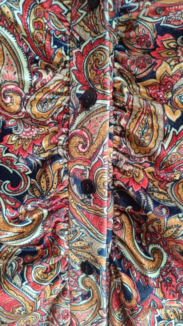 Vestido Stradivarius Terciopelo Estampado Talla S