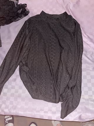 Jersey mujer cuello alto estampado