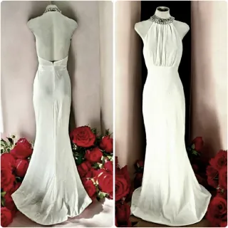 Vestido Novia Fiesta Halter Sirena