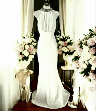 Vestido Novia Fiesta Halter Sirena