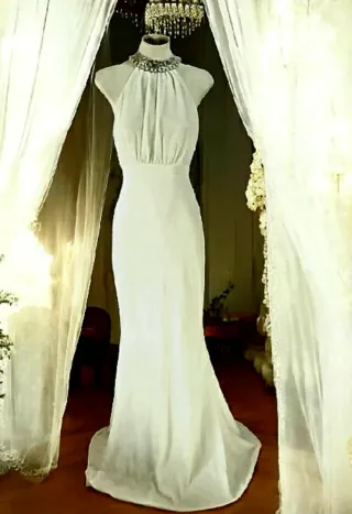 Vestido Novia Fiesta Halter Sirena