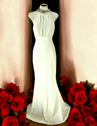 Vestido Novia Fiesta Halter Sirena