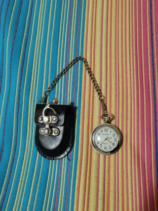 Reloj de bolsillo RUYLONG plateado con cadena