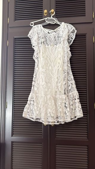 Vestido corto encaje blanco Melissa Odabash