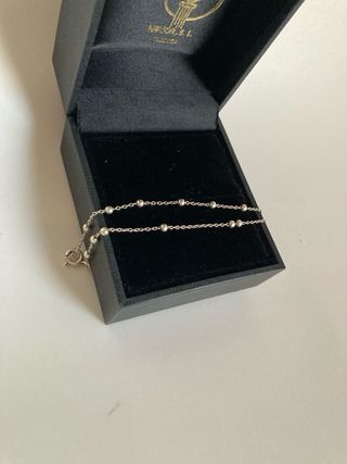 Tobillera bolitas plata