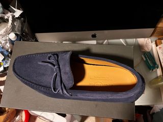 Zapatos náuticos de ante azul