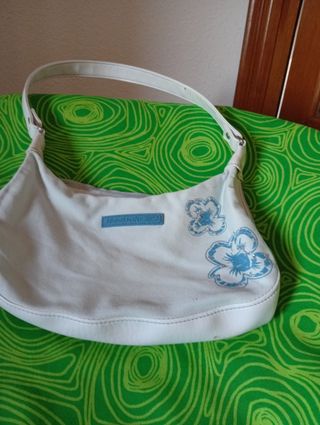 Bolso Reebok Blanco con Flores Azules