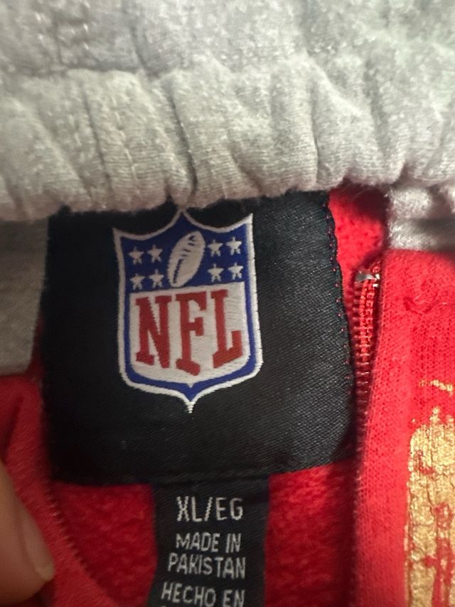 Sudadera NFL Caballero XL Roja Gris