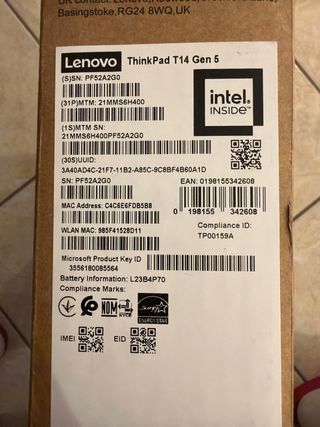 Lenovo ThinkPad scatola