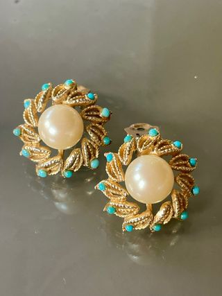 Orecchini Orena Paris Vintage Perle e Turchesi