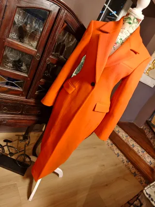 ABRIGO ENTALLADO LANA MANTECO ZW COLLECTION ZARA