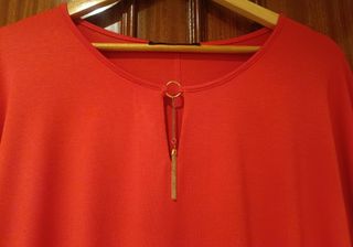Camisa Escada Roja Talla 46 Nueva