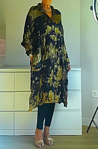 Vestido Alembika Negro y Dorado Talla Única