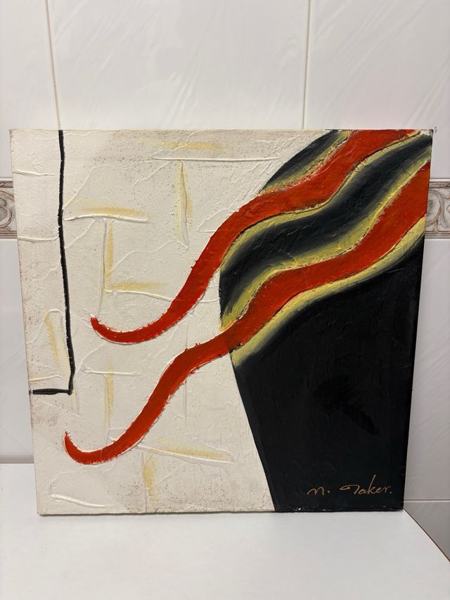 Cuadro abstracto firmado M. Taker