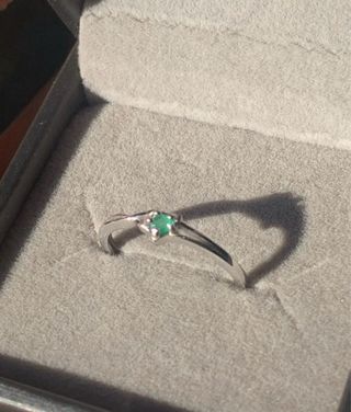 Anillo Plata Ley Esmeralda Natural Estrella