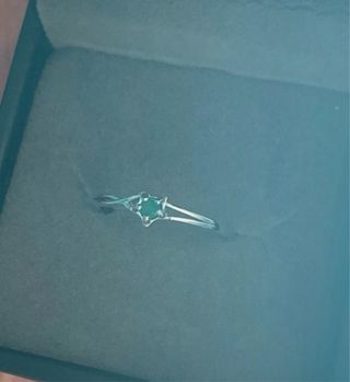 Anillo Plata Ley Esmeralda Natural Estrella