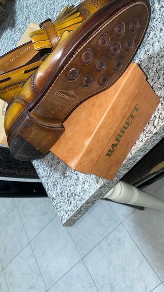 Mocassini Barrett Pelle Marrone Giallo