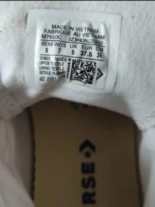 Zapatillas Converse All Star Blancas 37.5