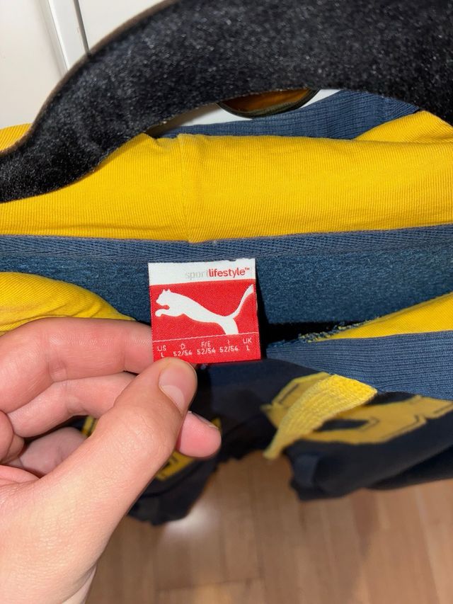 Sudadera Puma Azul y Amarilla Talla L