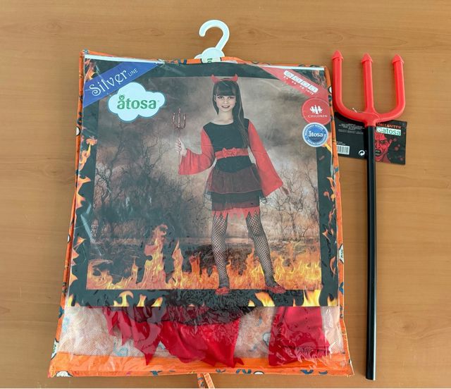 Disfraz niña Atosa diablesa 3-4 años