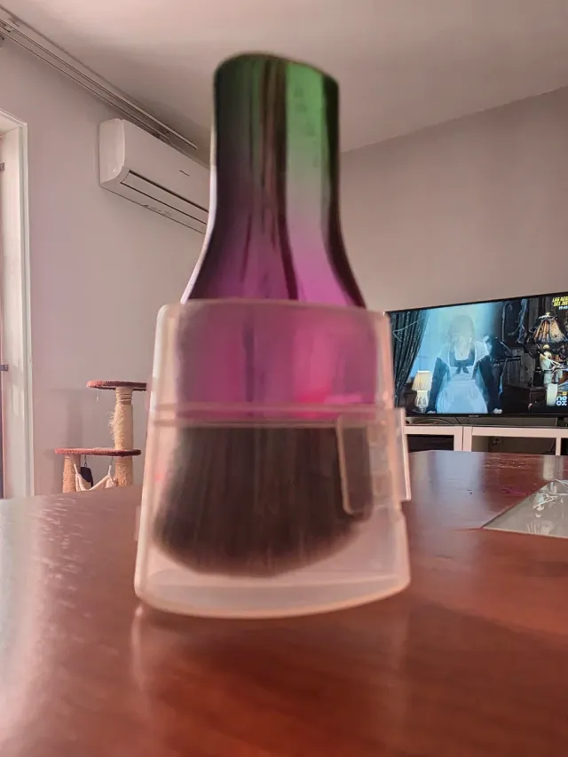 Brocha de maquillaje con funda protectora