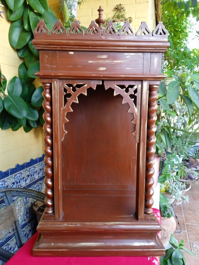 Capilla Hornacina Antigua Madera Figura