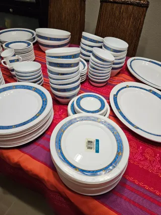 2 Fuentes Ovaladas hondas 2 llanas Vajilla Armonía