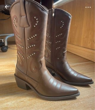Botas de piel cowboy Azarey marrones nuevas 