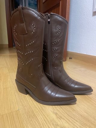 Botas de piel cowboy Azarey marrones nuevas 