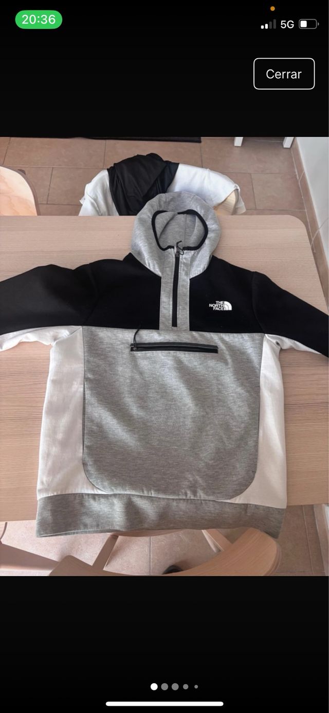 Polar The North Face cremallera gris y negro