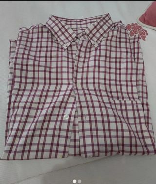 Camisa chico cuadros  burdeosy blanco.xl