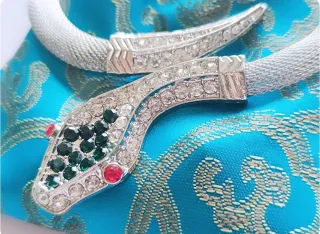 Pulsera Serpiente Plata y Cristales