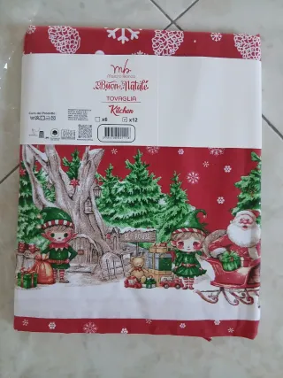 Tovaglia Natale Mostro Bianco Buon Natale x 12 pos