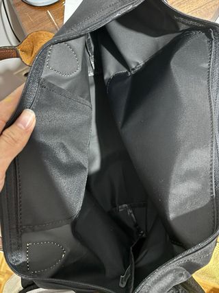 Bolso Longchamp Le pliage talla L Negro Piel Nylon