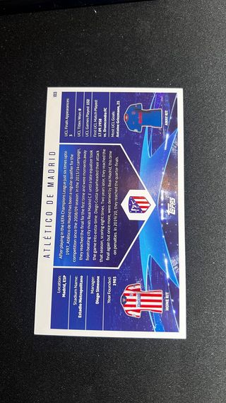 Cromo Topps Atlético de Madrid Champions League