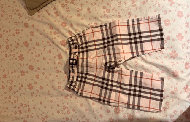 Pantalón bebé Burberry cuadros rosa