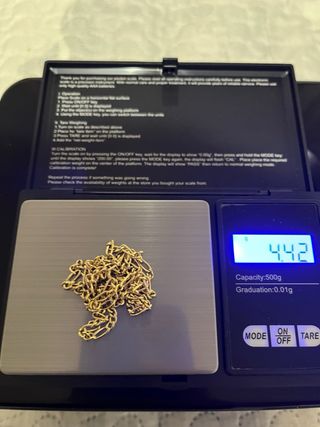 Cadena de oro 18k con cruz. 6.21gr