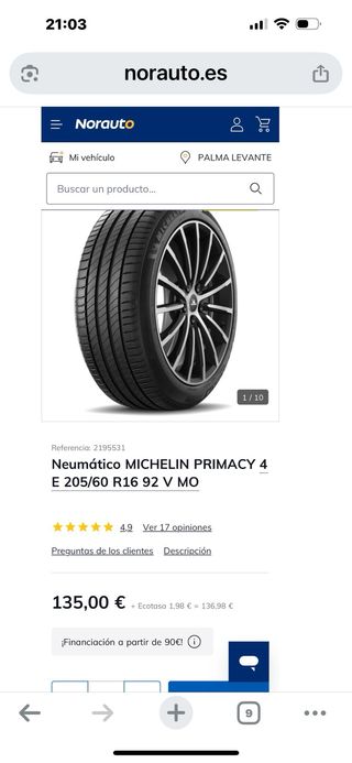 Neumáticos Michelin 205 60 16 (92V) 