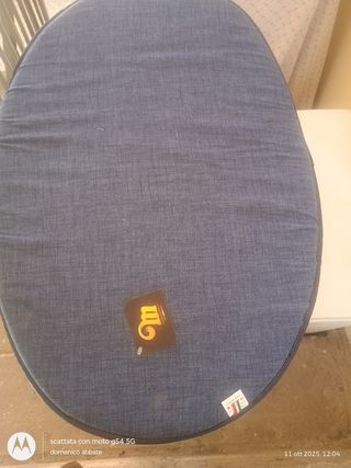 Cuscino rotondo blu e grigio