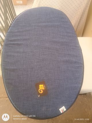 Cuscino rotondo blu e grigio