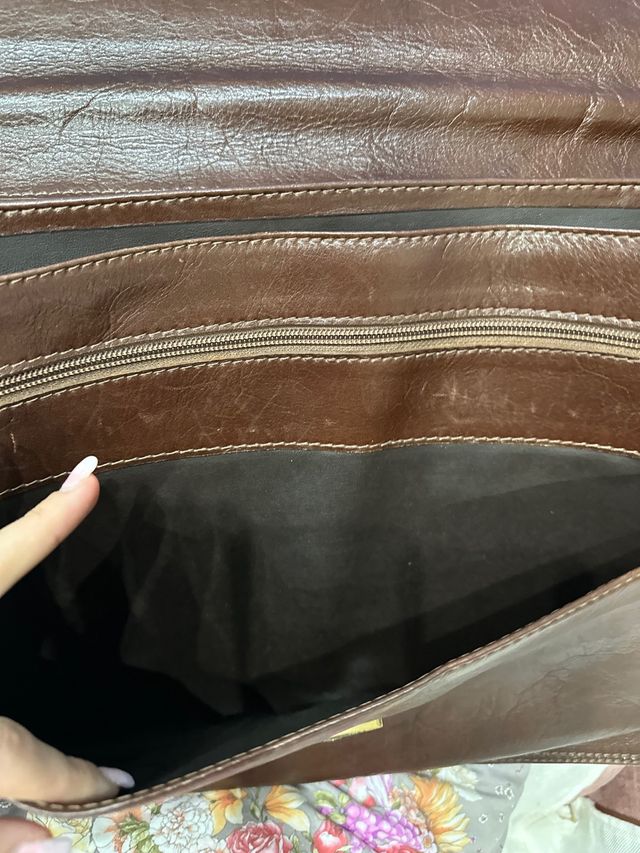 Borsa cartella documenti pelle marrone vintage