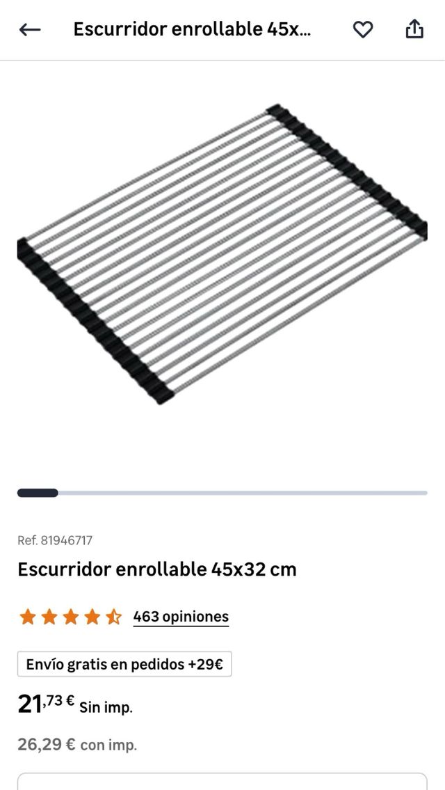 URGE Escurridor Enrollable Acero Inoxidable Cocina