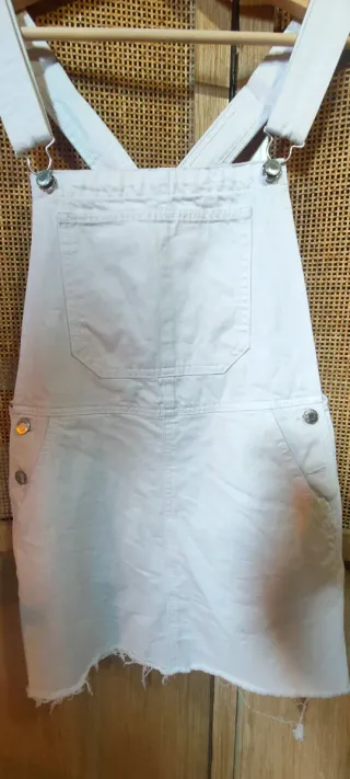 Vestido-mono tejano blanco