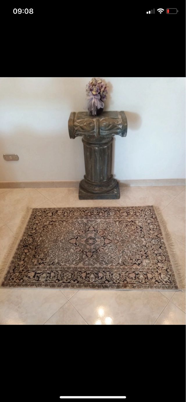 Tappeto lana beige e marrone