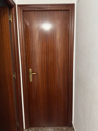 Puerta Madera Maciza Marrón Oscuro