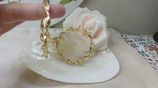 Pendientes Aro Grande Rizado Chapado Oro