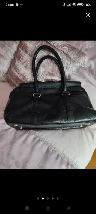 Bolso grande piel búfalo negro