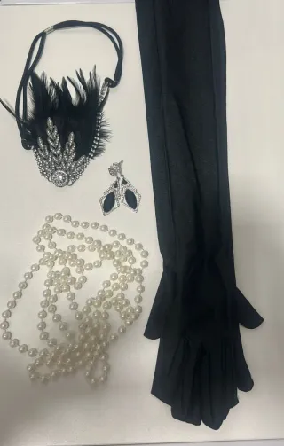 Conjunto Gatsby Años 20: Vestido y Accesorios