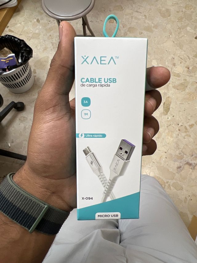 Cable XAEA USB Carga Rápida Micro USB 3A 1M