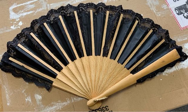 Set ventagli pizzo nero